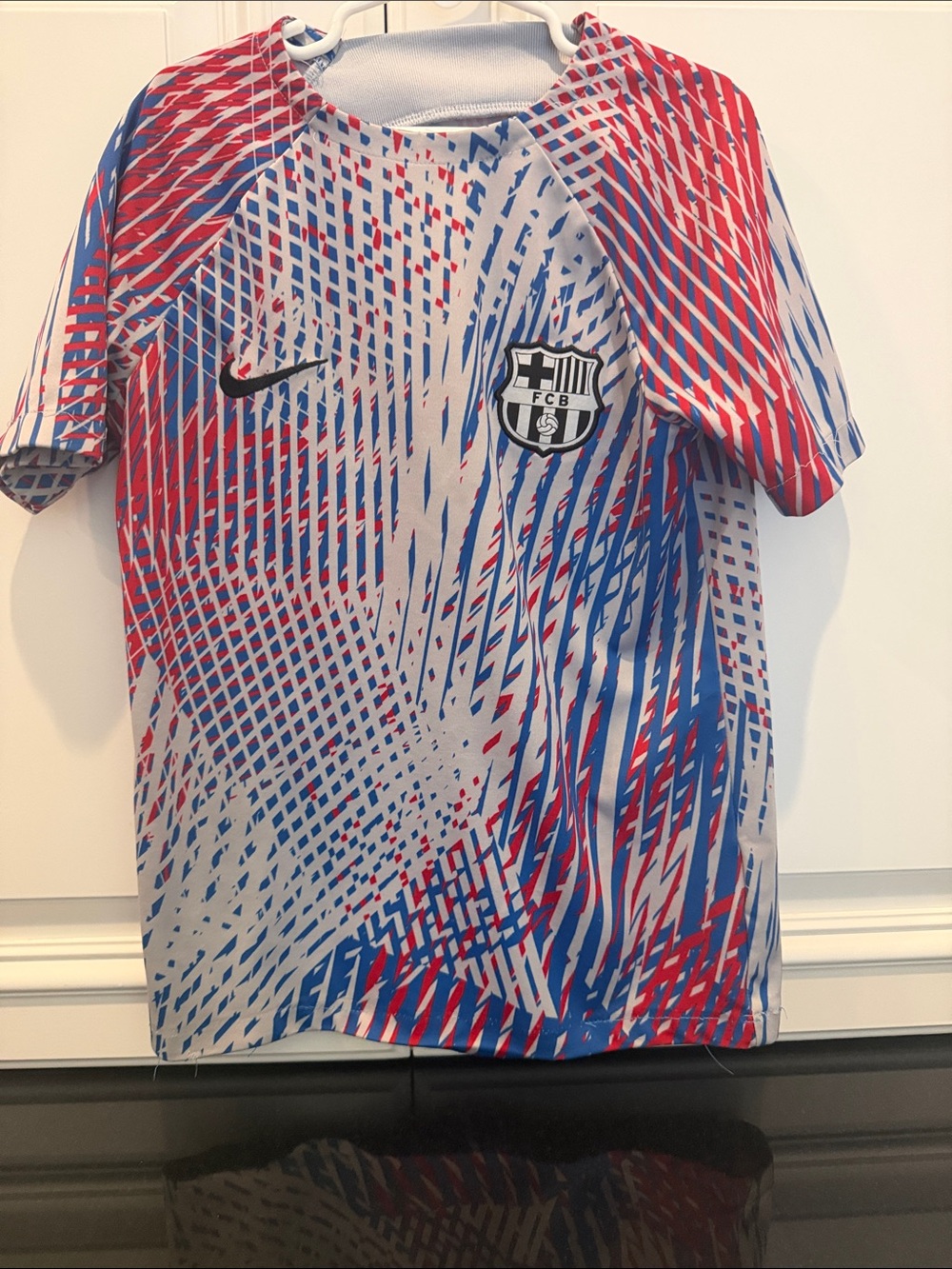 Nike White Red and Blue FC Barcelona Graphic Training Tee